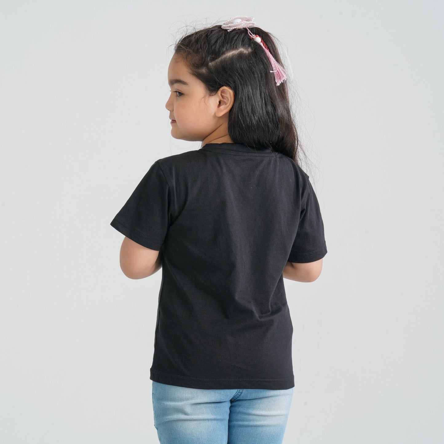 Girls’ Black Cotton T-Shirt