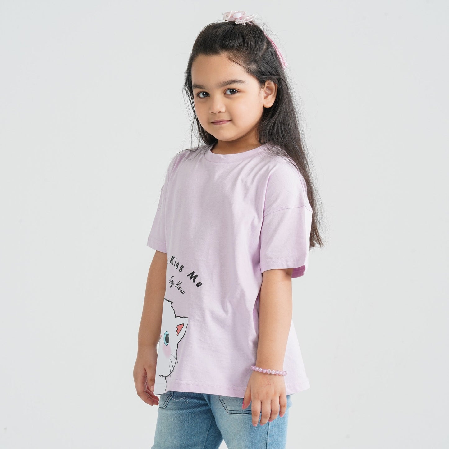 Girl’s Light Purple Cotton T-Shirt