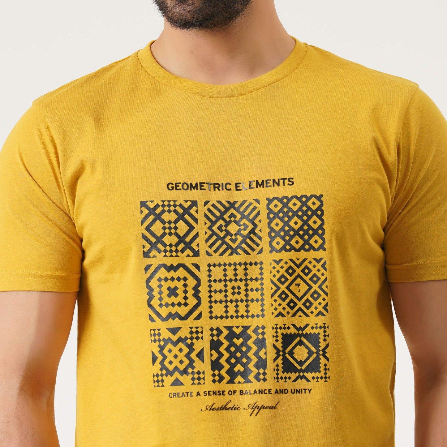 Mens Mustard Graphic T-Shirt