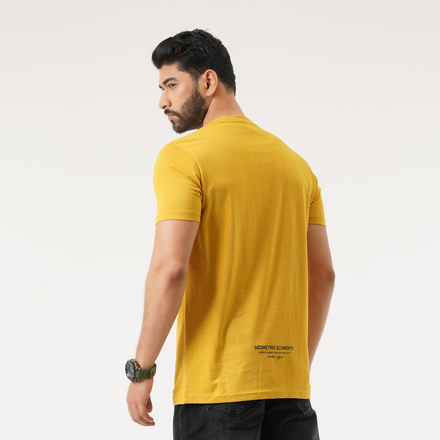 Mens Mustard Graphic T-Shirt
