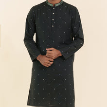 Load image into Gallery viewer, Men&#39;s Black Embroidered Panjabi
