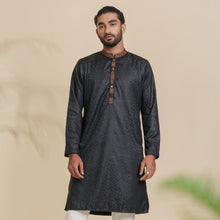 Load image into Gallery viewer, Men&#39;s Black Embroidery Panjabi
