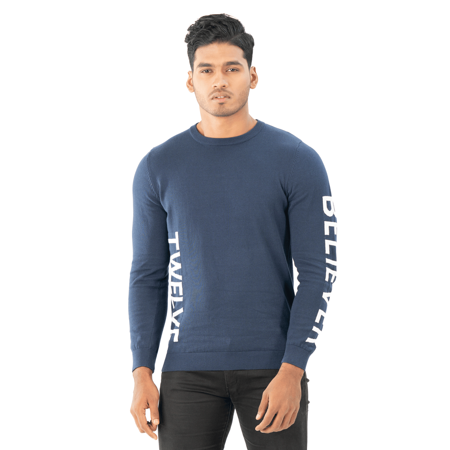 Mens Pullover- Navy White