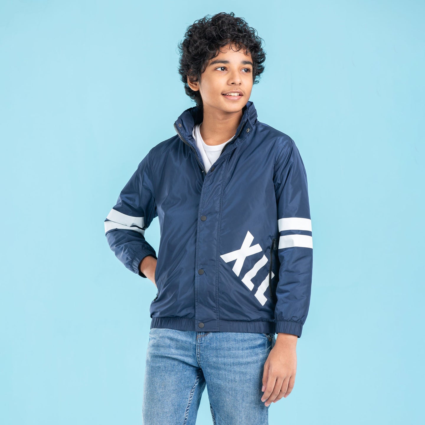 BOYS BOMBER JACKET- NAVY