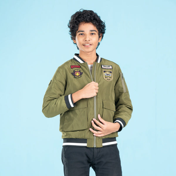 BOYS BOMBER- OLIVE