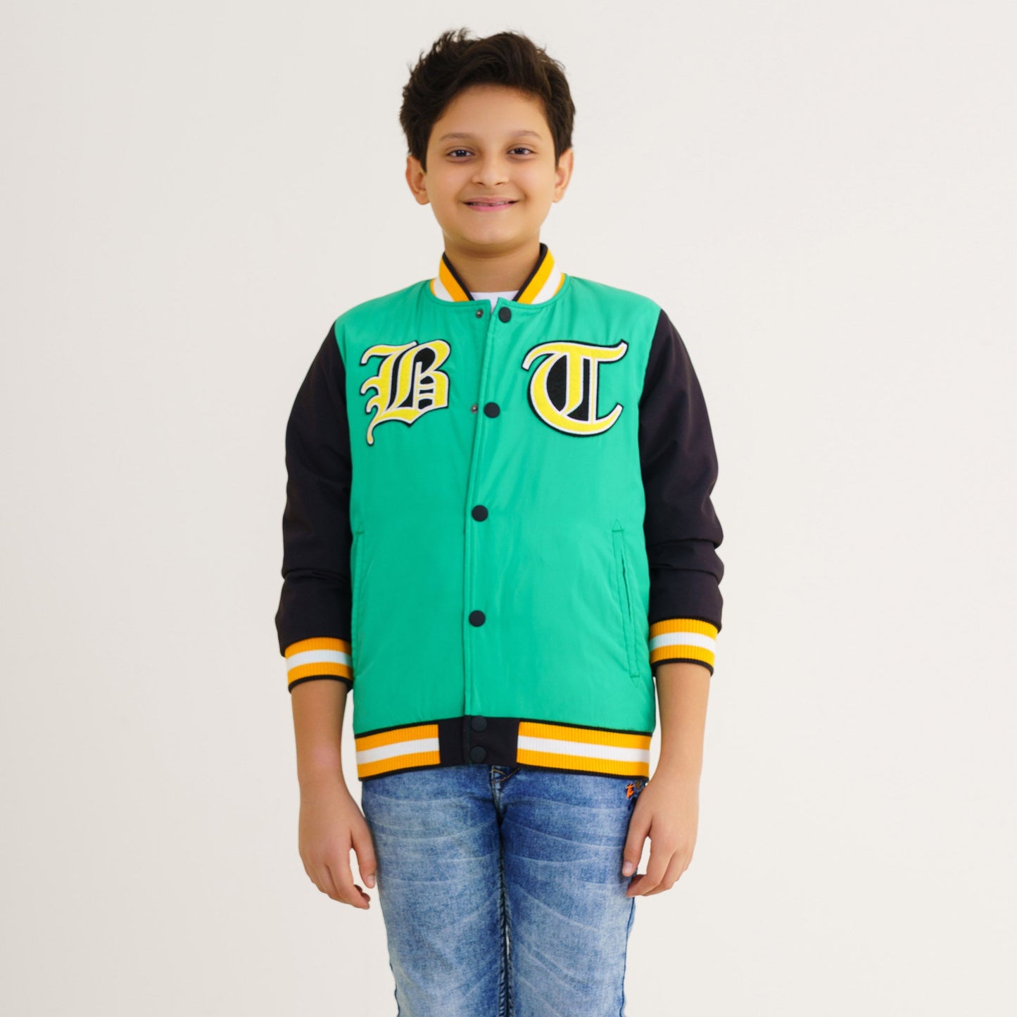 Boy's Green & Black Bomber