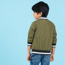 Load image into Gallery viewer, BABYS BOMBER JACKET- OLIVE
