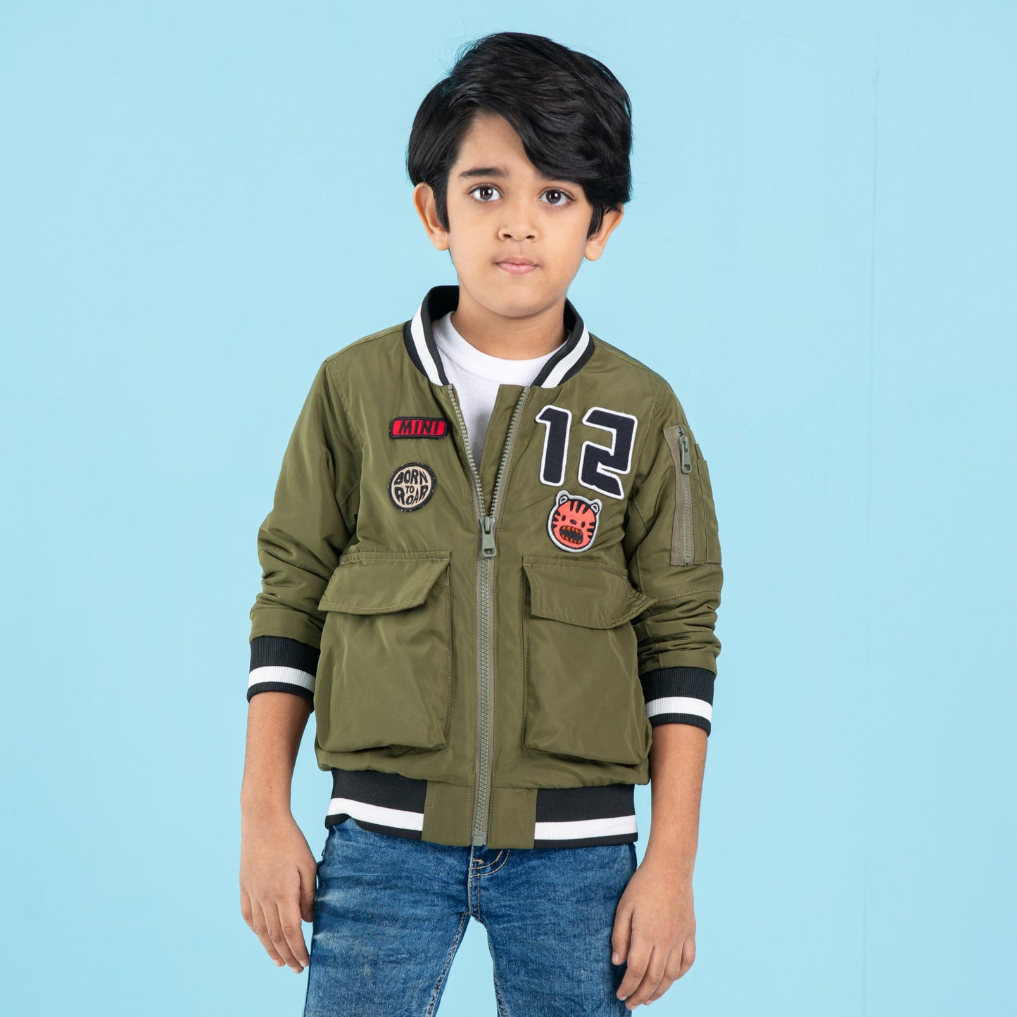 BABYS BOMBER JACKET- OLIVE