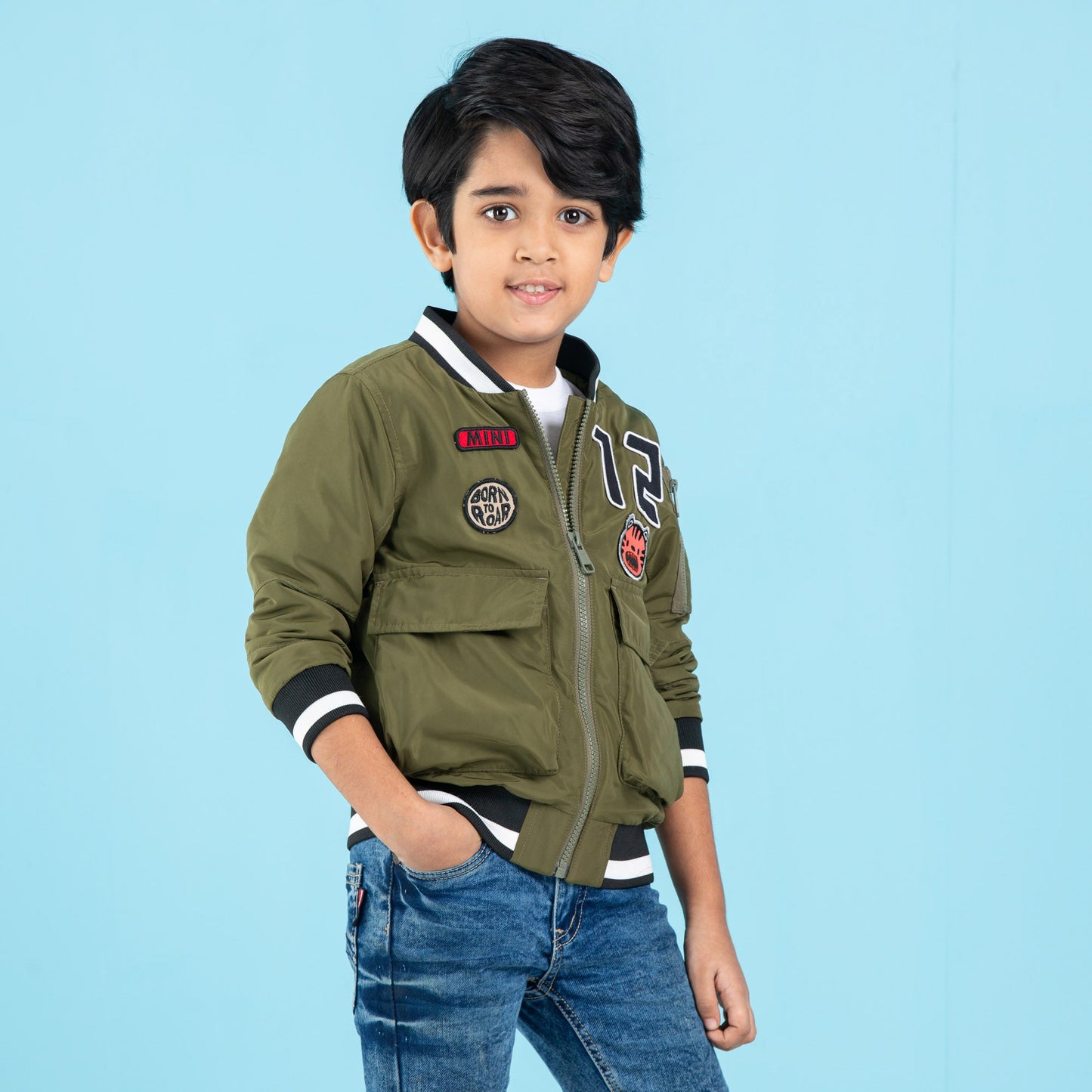 BABYS BOMBER JACKET- OLIVE