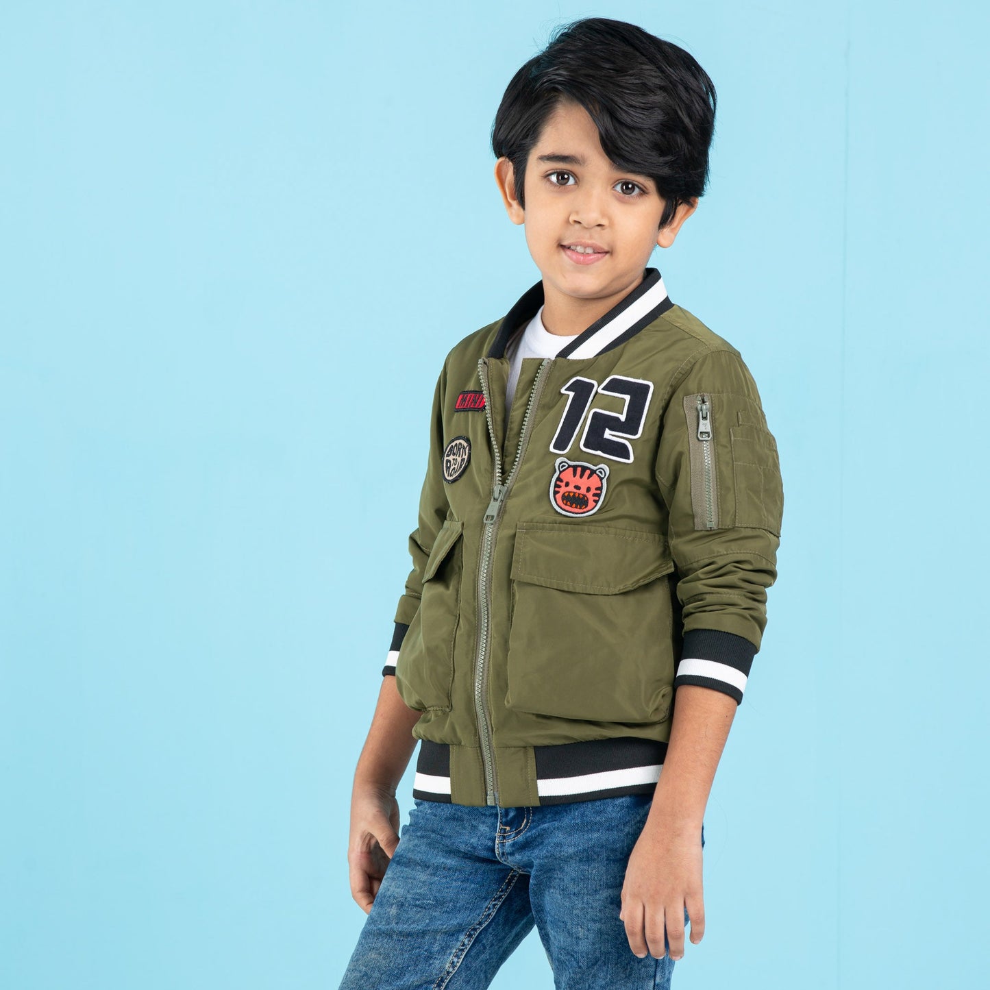 BABYS BOMBER JACKET- OLIVE