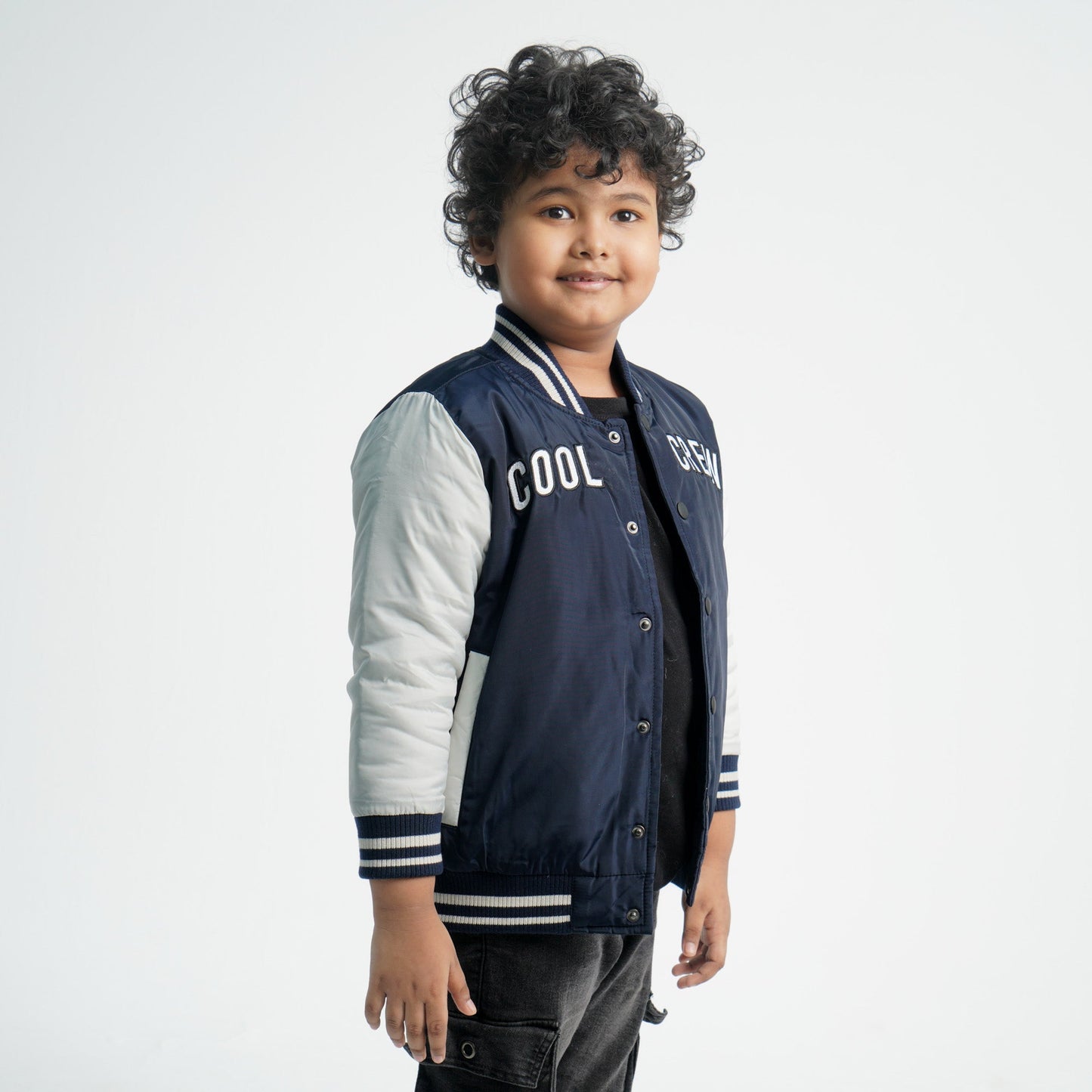 Baby Boys Navy & Off White  Bomber Jacket