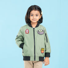 Load image into Gallery viewer, BABY GIRLS BOMBER JACKET- LIGHT OLIVE
