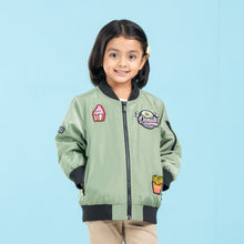 Load image into Gallery viewer, BABY GIRLS BOMBER JACKET- LIGHT OLIVE
