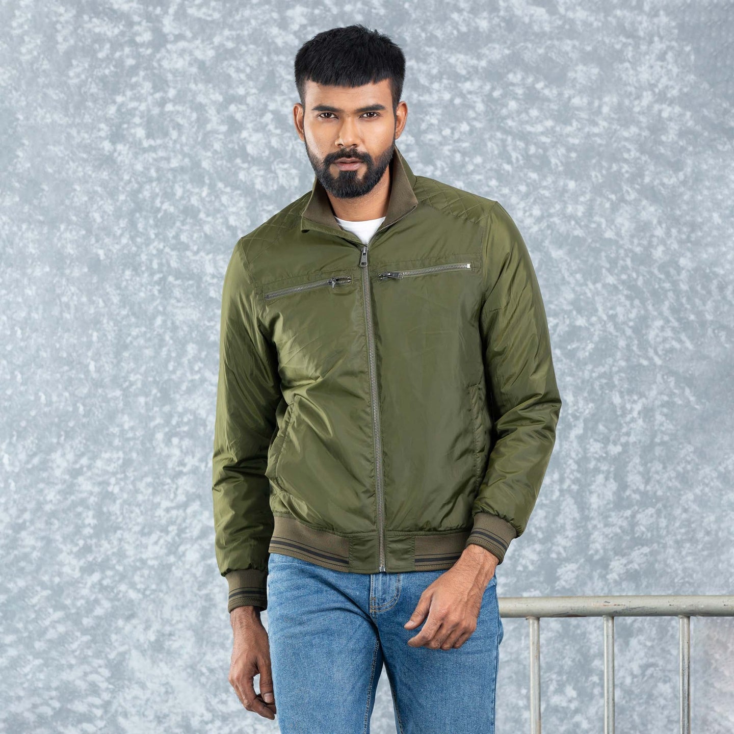 MENS BOMBER- OLIVE