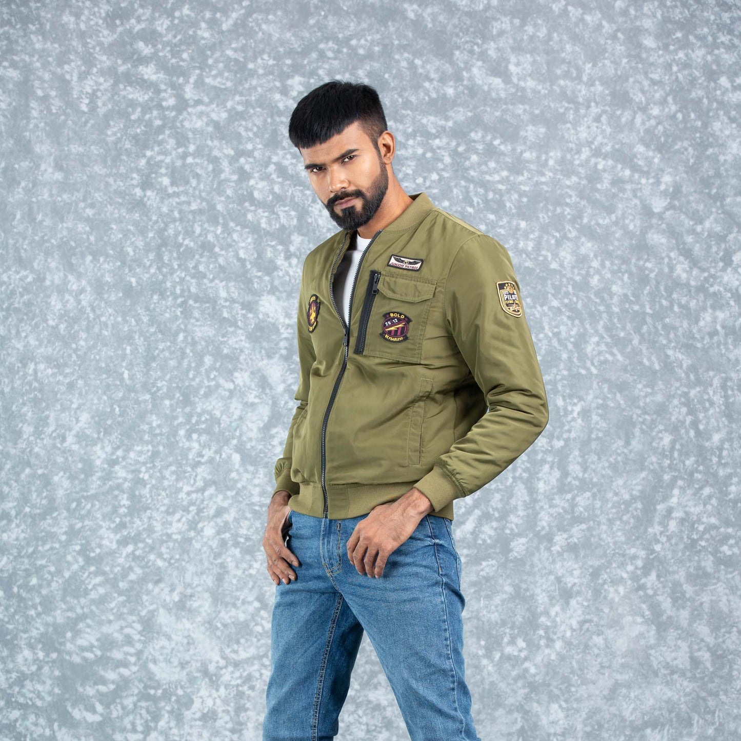 MENS BOMBER- OLIVE