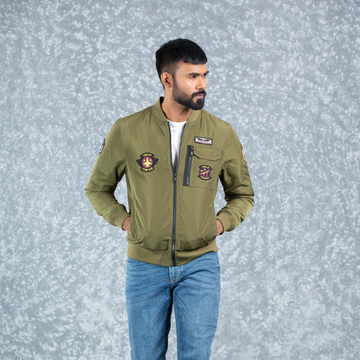 Mens Bomber- Olive