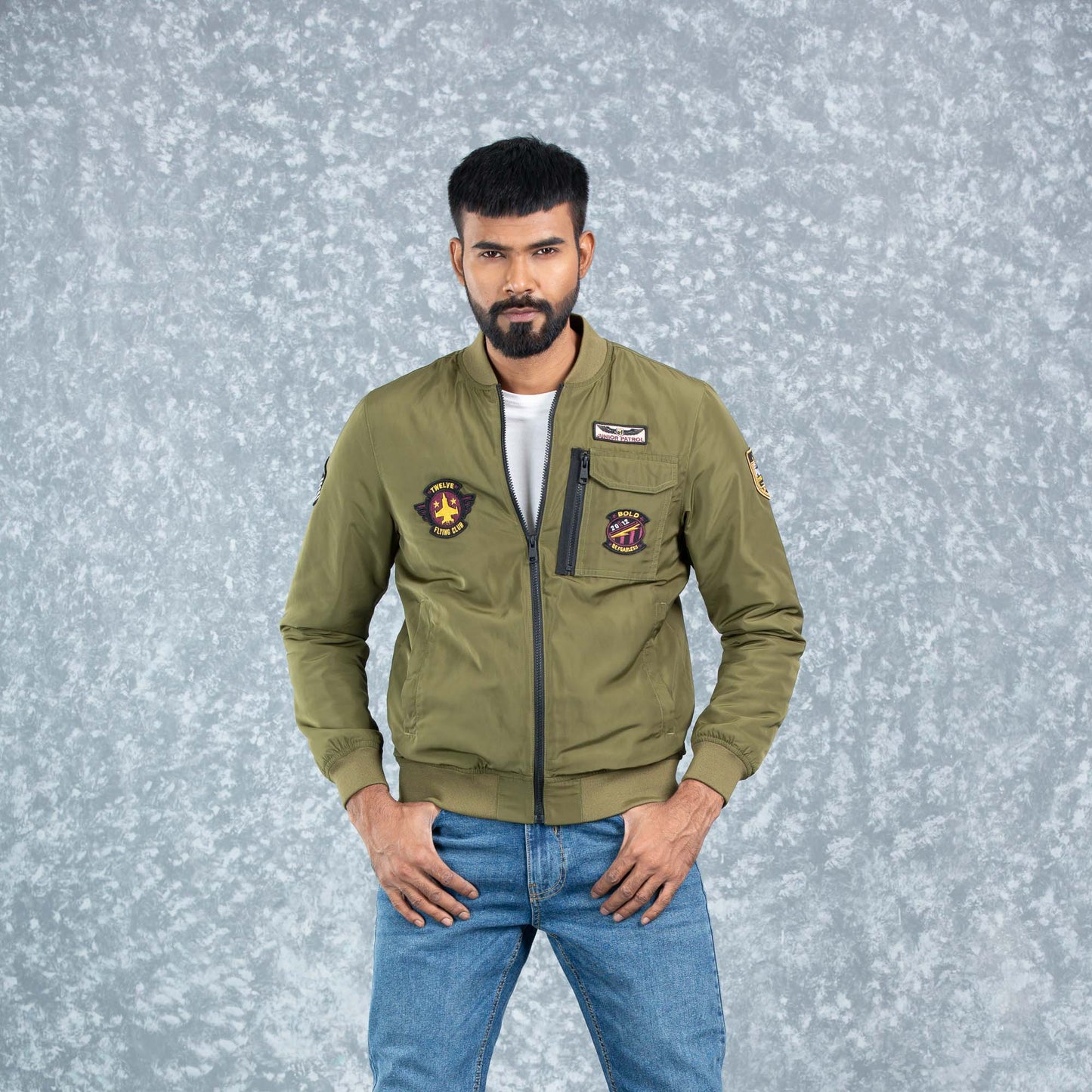 MENS BOMBER- OLIVE
