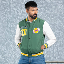 Load image into Gallery viewer, MENS BOMBER- GREEN/WHITE
