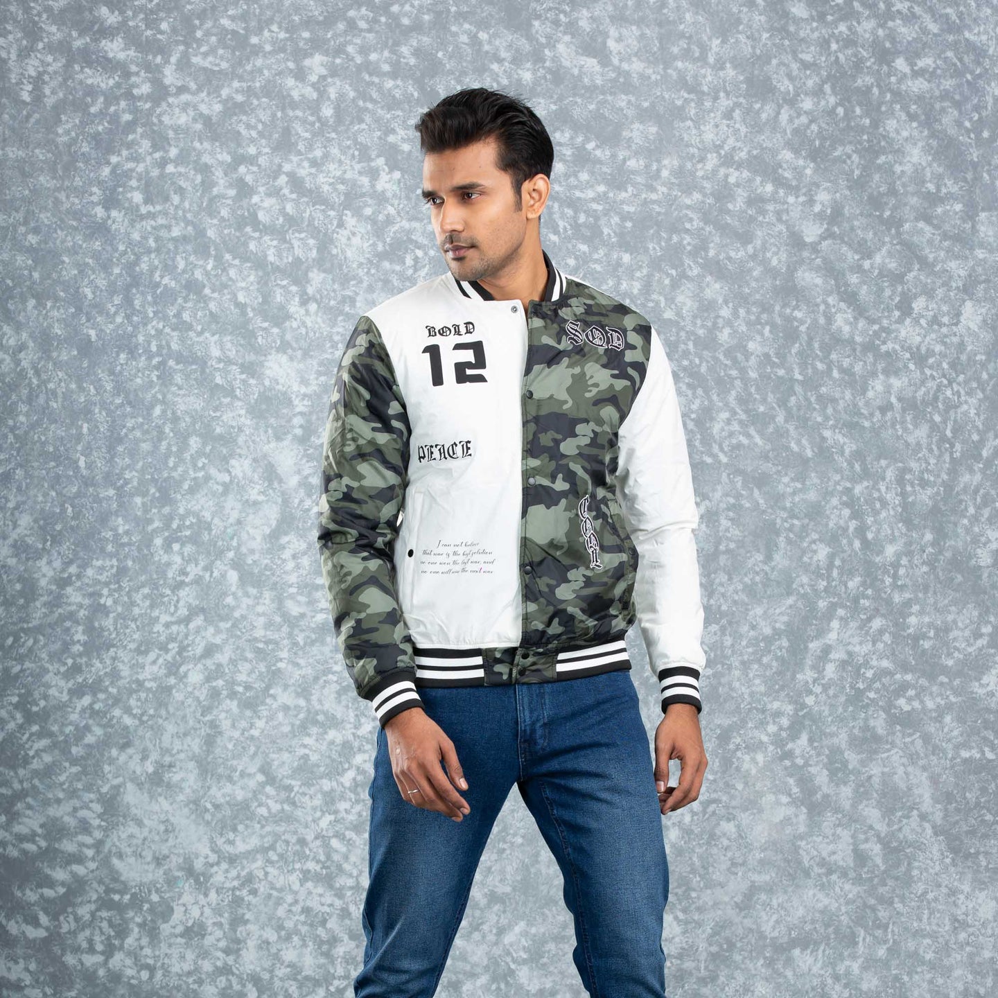 MENS BOMBER-AOP/WHITE