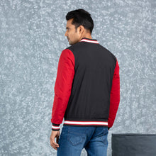 Load image into Gallery viewer, MENS BOMBER JACKET- BLACK/MAROON
