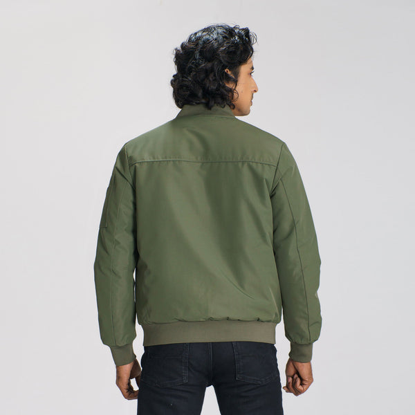 Mens Olive Bomber Jacket