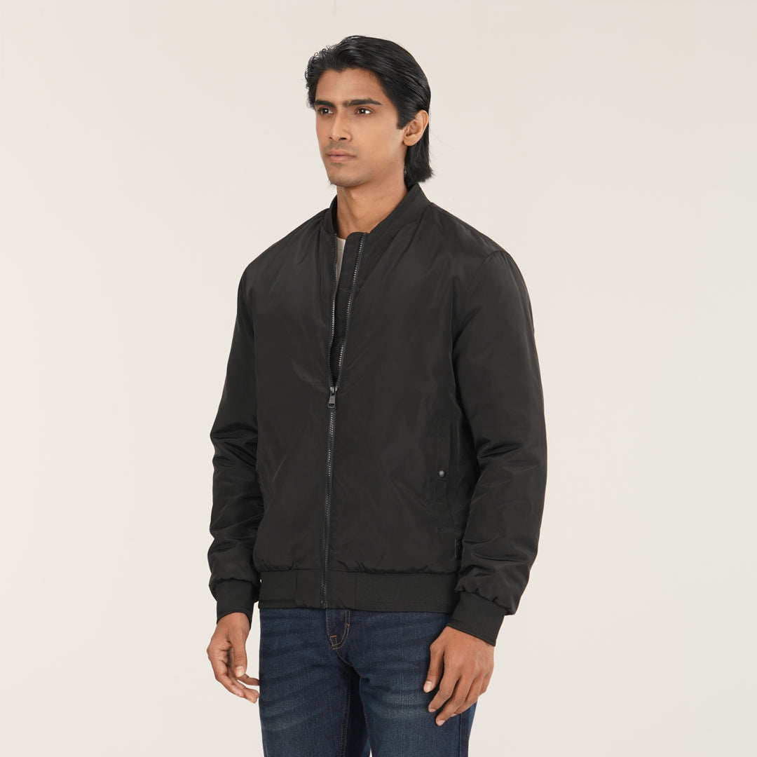 Mens Black Bomber Jacket