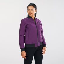 Load image into Gallery viewer, Women&#39;s Purple Reversible Bomber Jacket
