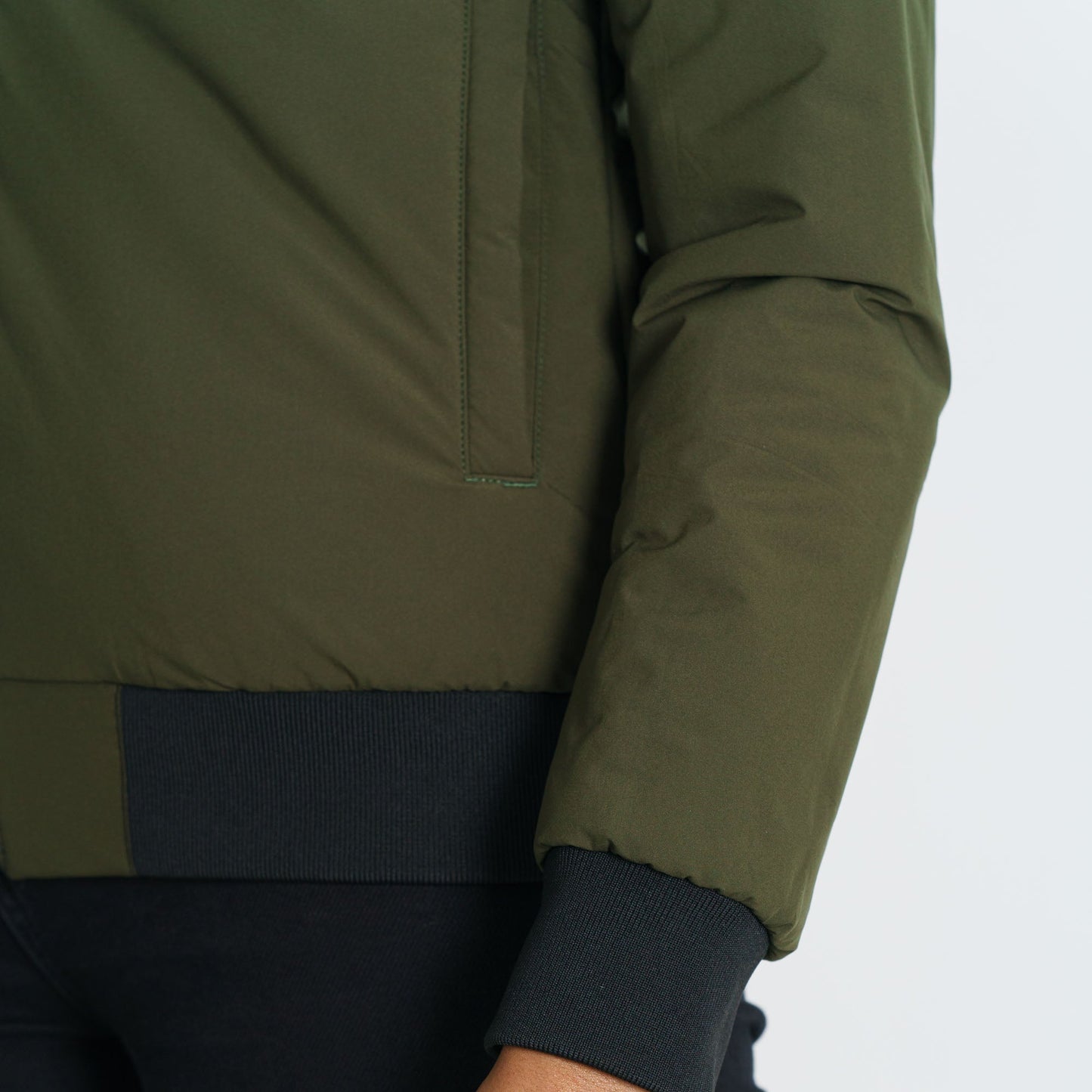 Womens Olive Reversible Bomber Jacket