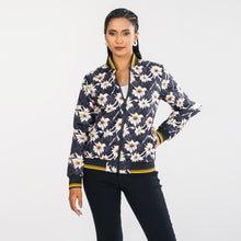 Load image into Gallery viewer, Women&#39;s Black Reversible Bomber Jacket
