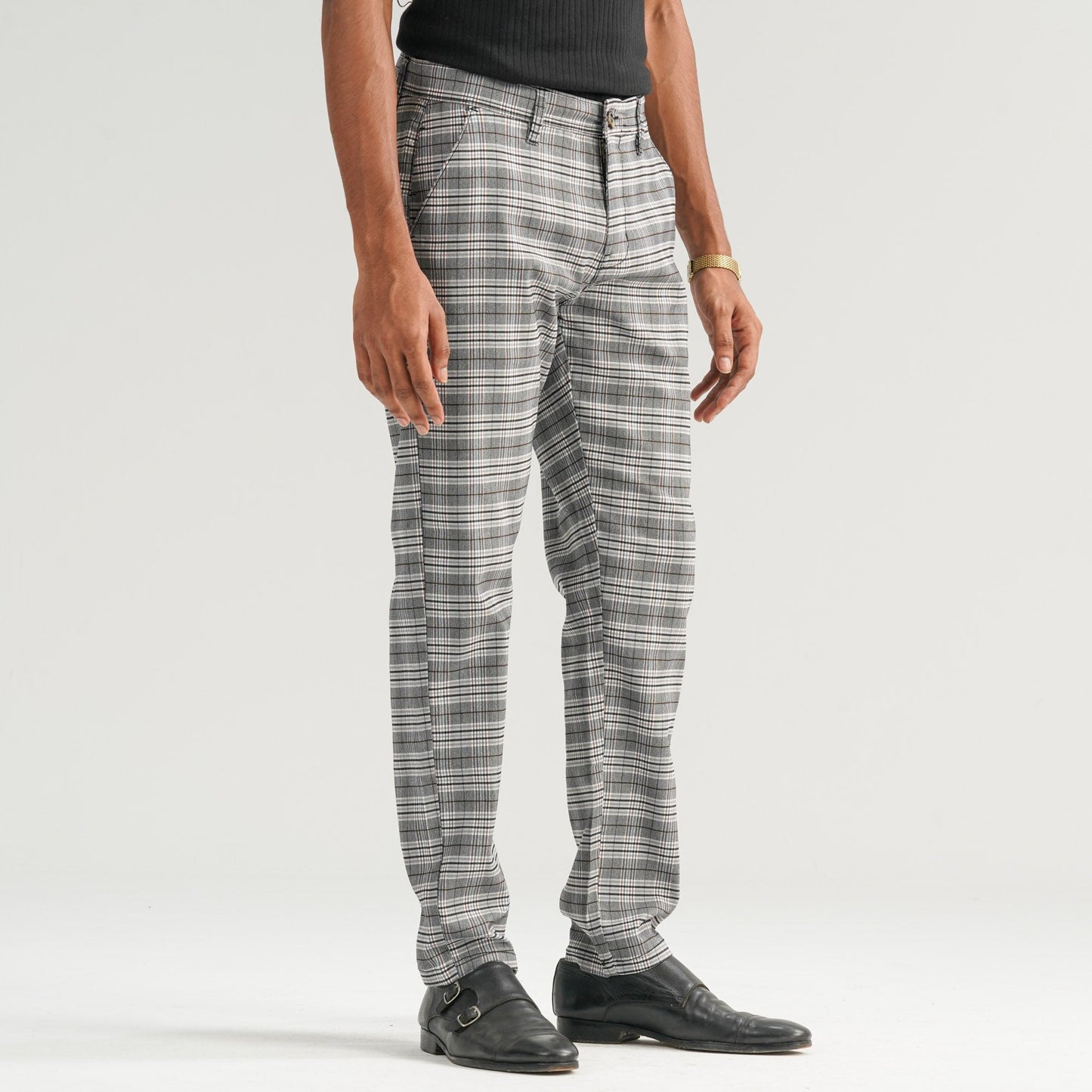 Mens Twill Check Pant