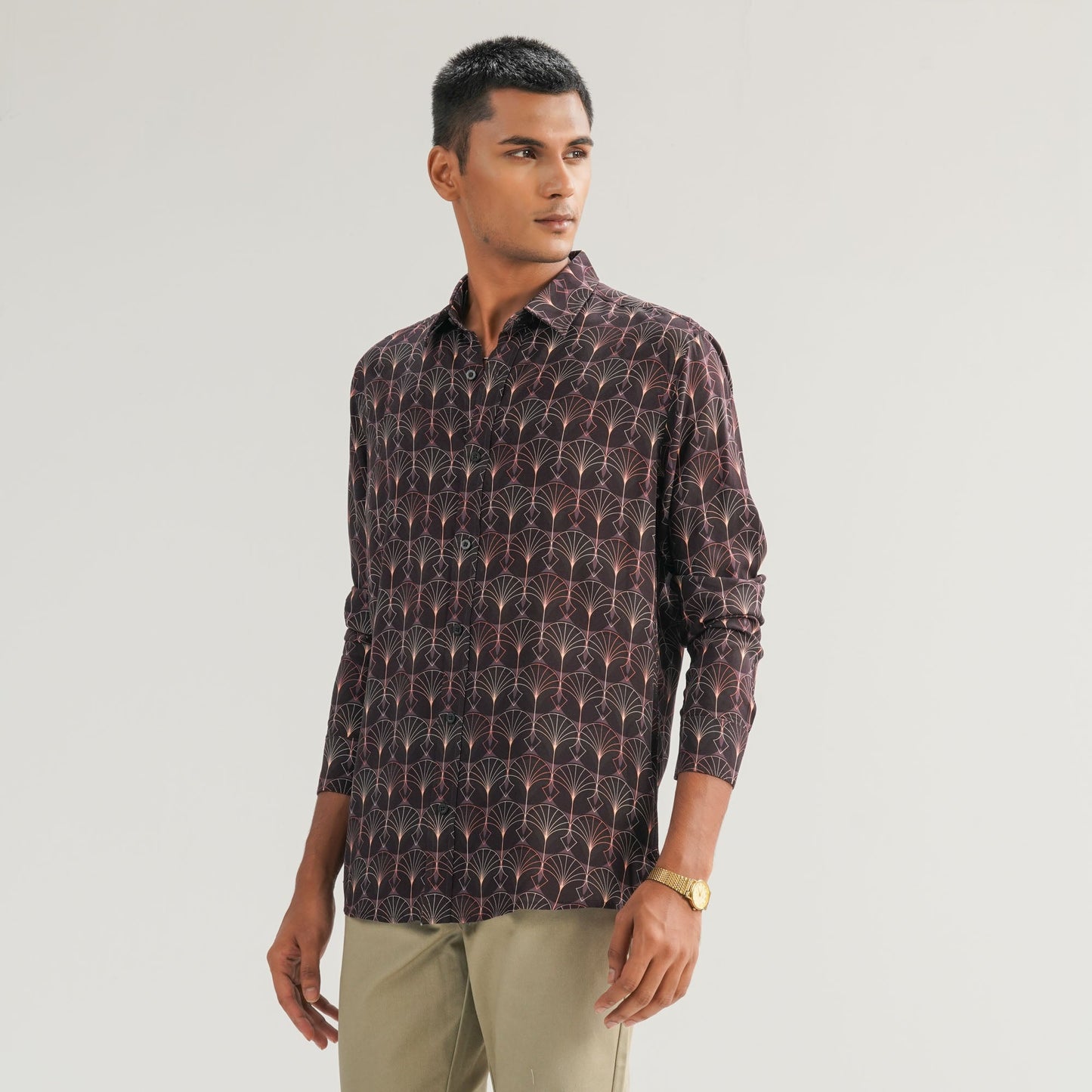 Mens AOP Raisin Casual Shirt