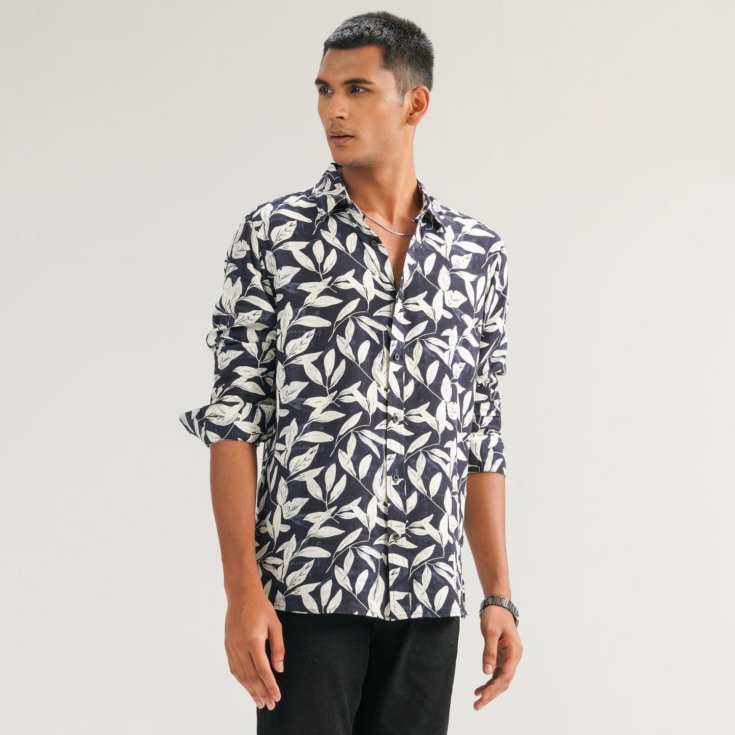 Mens Aop Blue Casual Shirt