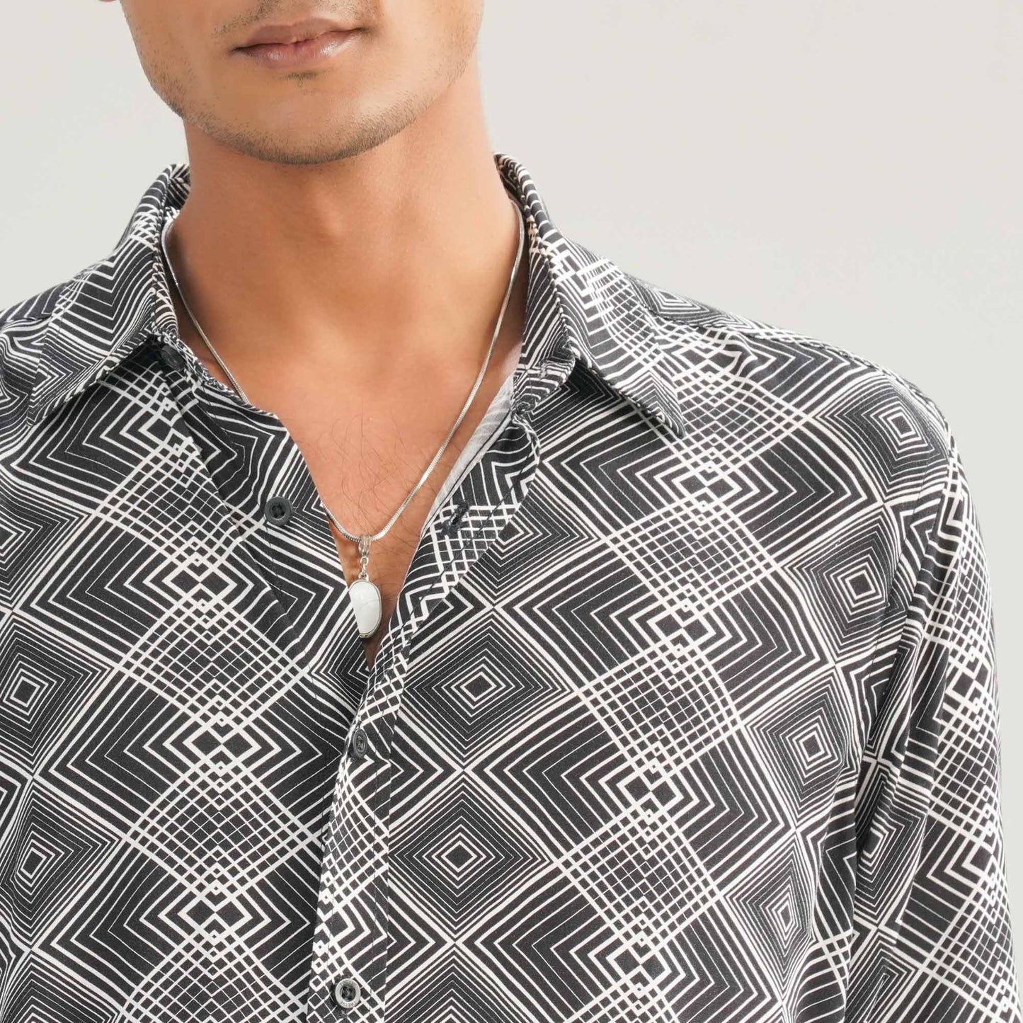 Mens AOP Black Casual Shirt
