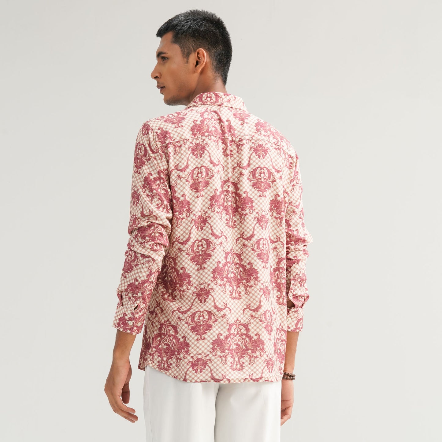 Mens AOP Cream Casual Shirt