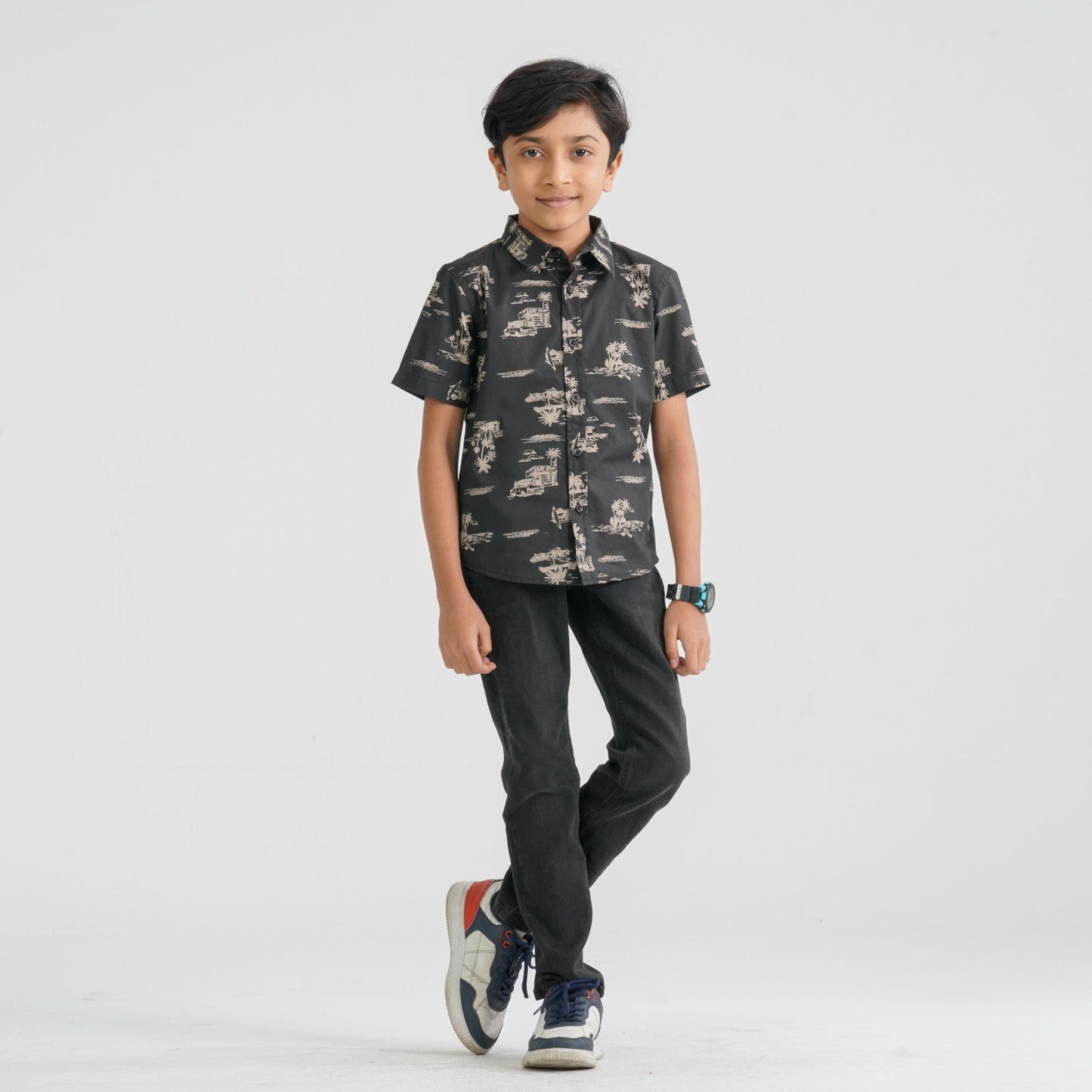 Baby Boy’s Black Cotton Shirt