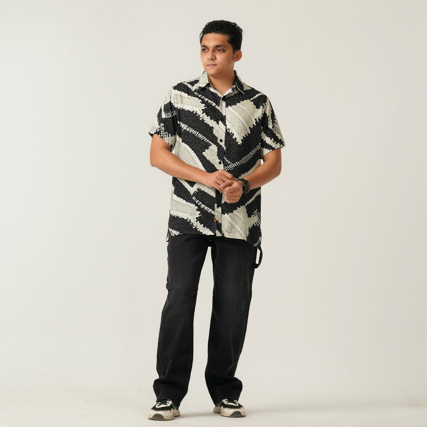 Mens Black Aop Casual Shirt