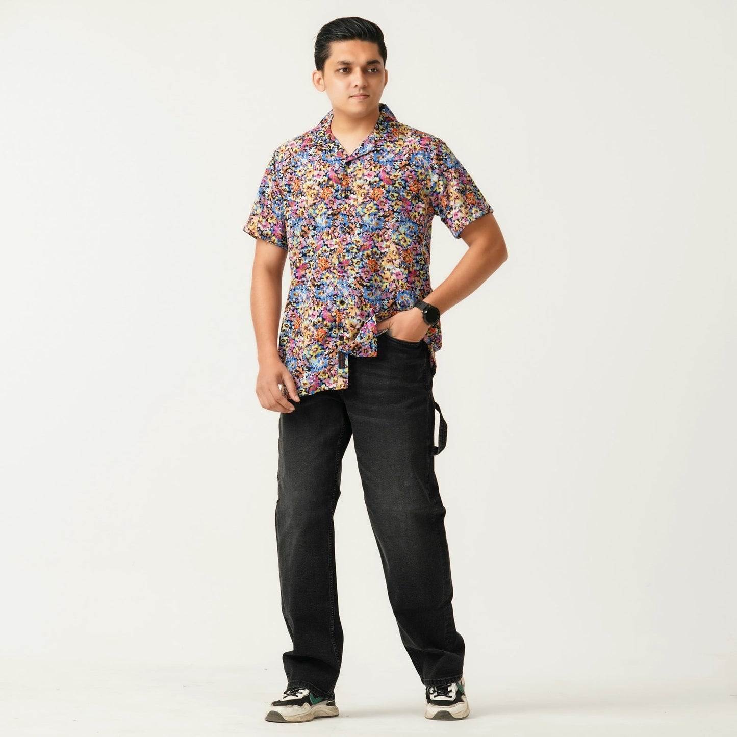 Mens Navy Aop Casual Shirt