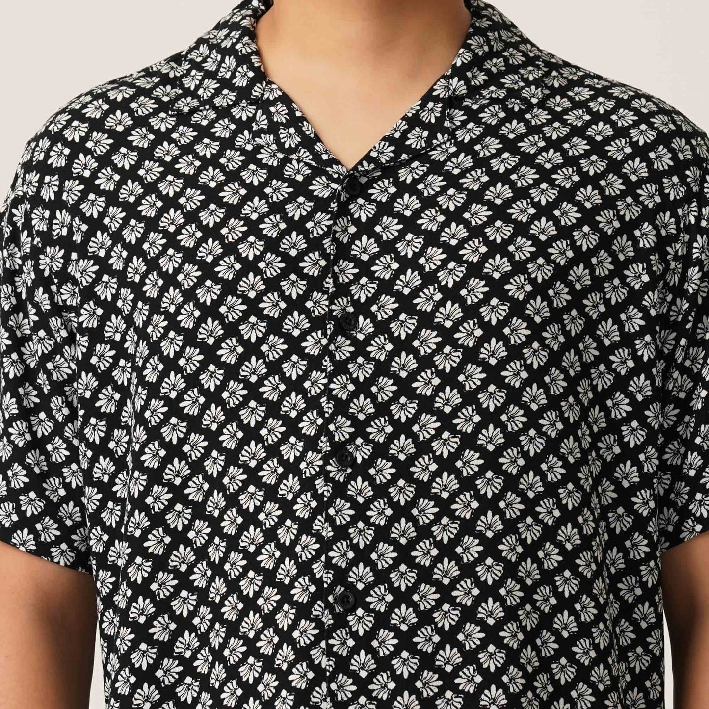 Mens Black Aop Casual Shirt