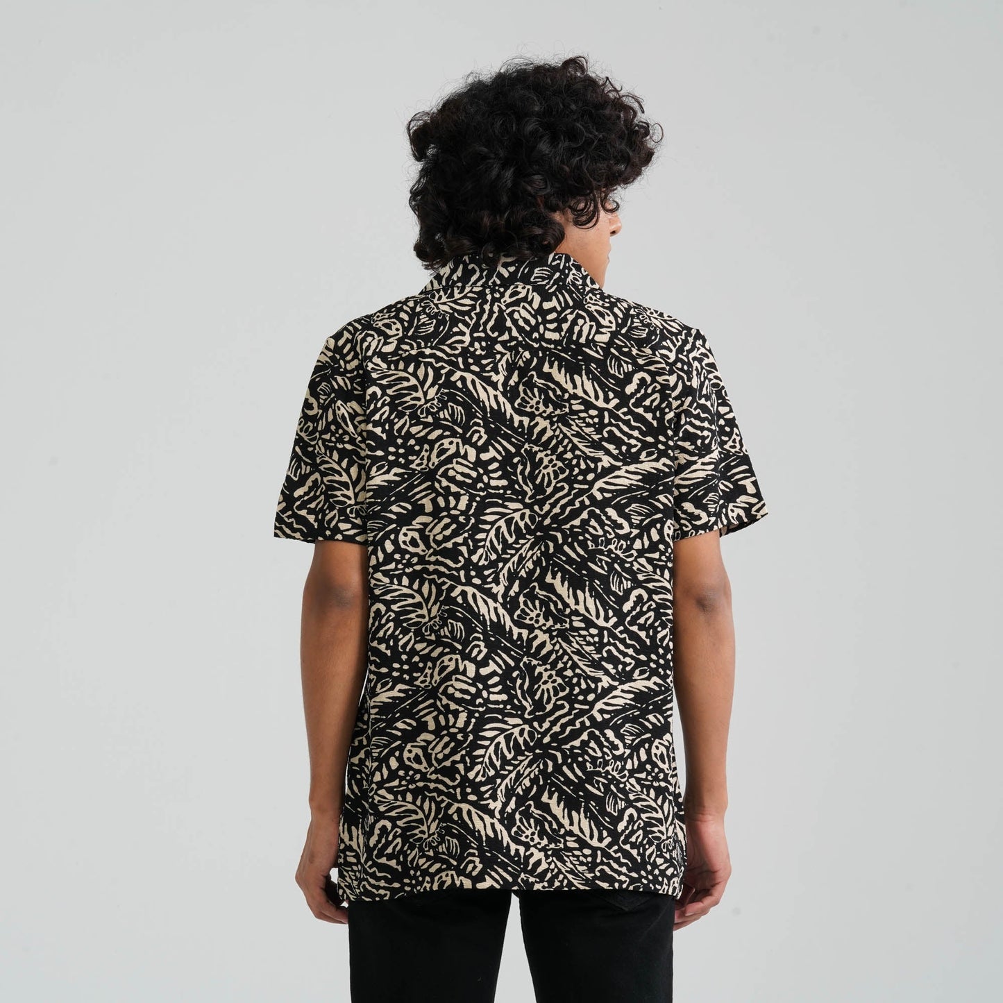 Men Black Viscose Casual Shirt