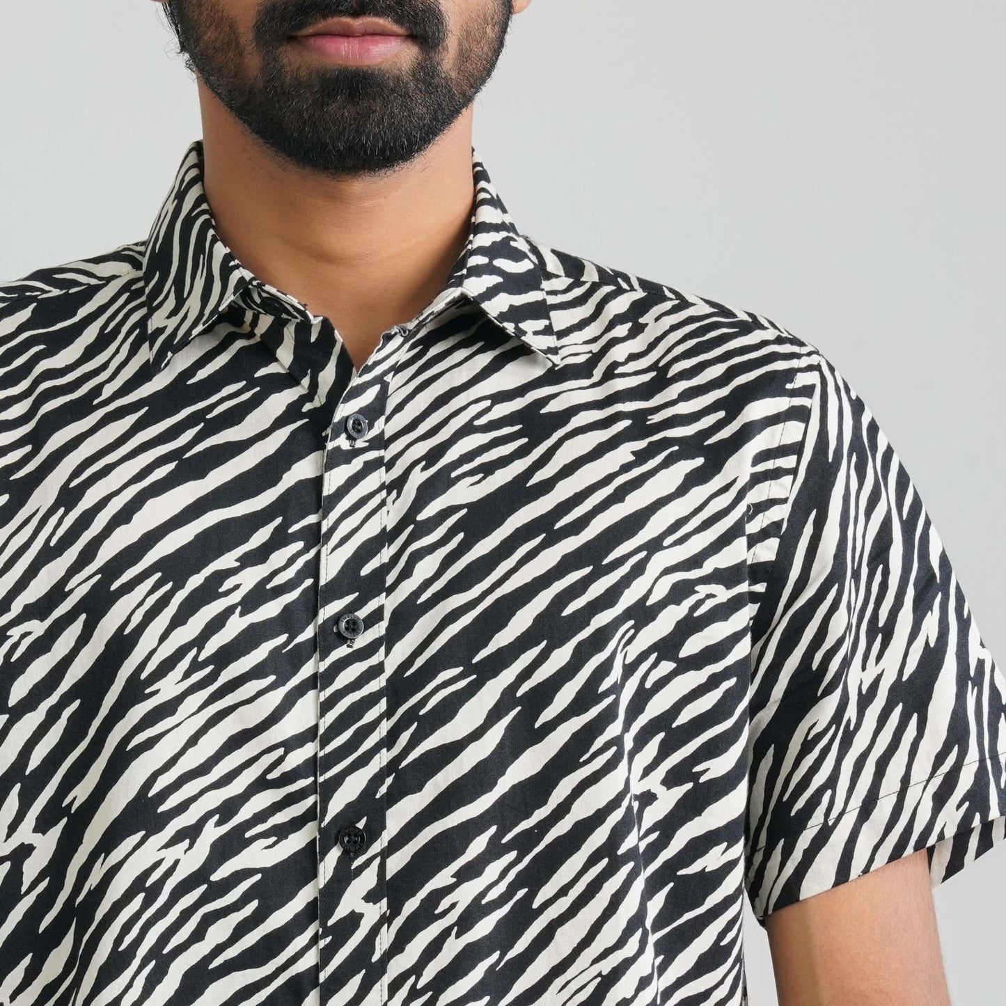 Men Black Cotton Shirt