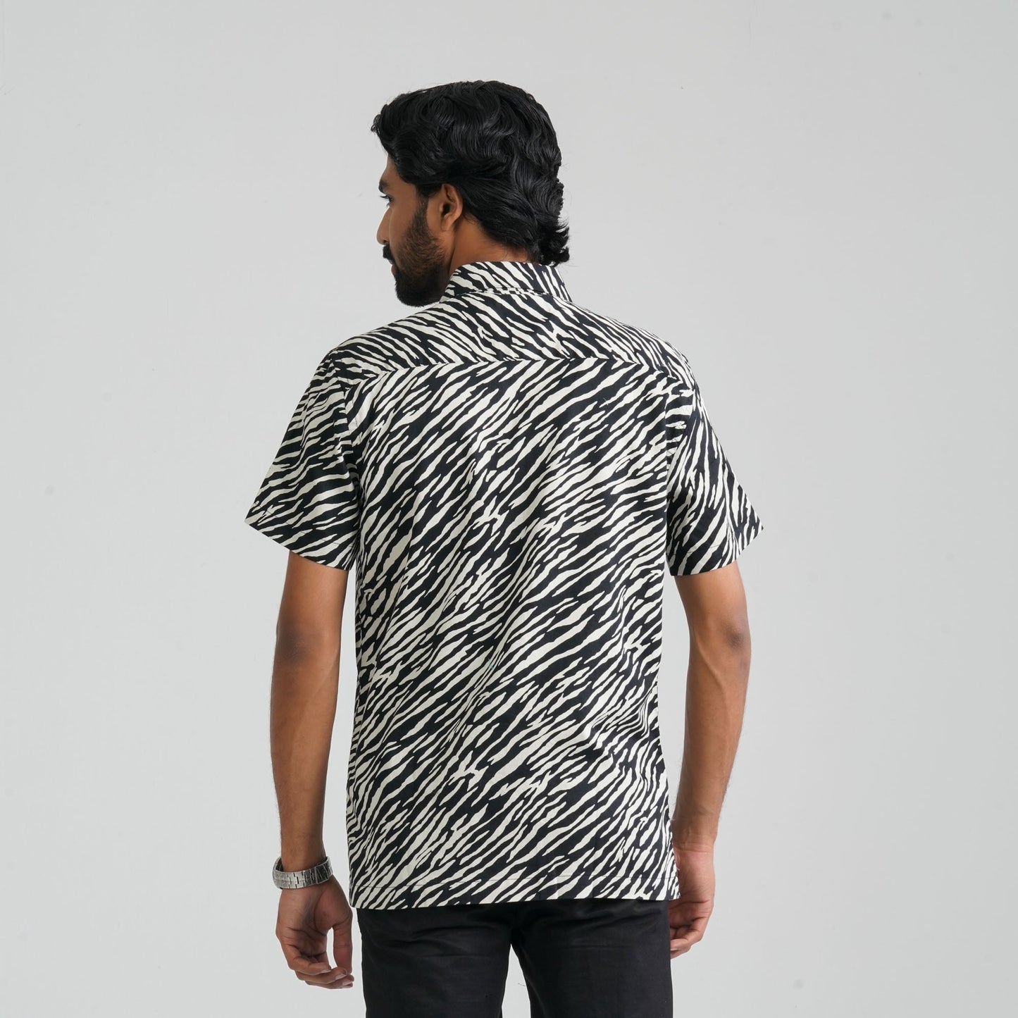 Men Black Cotton Shirt