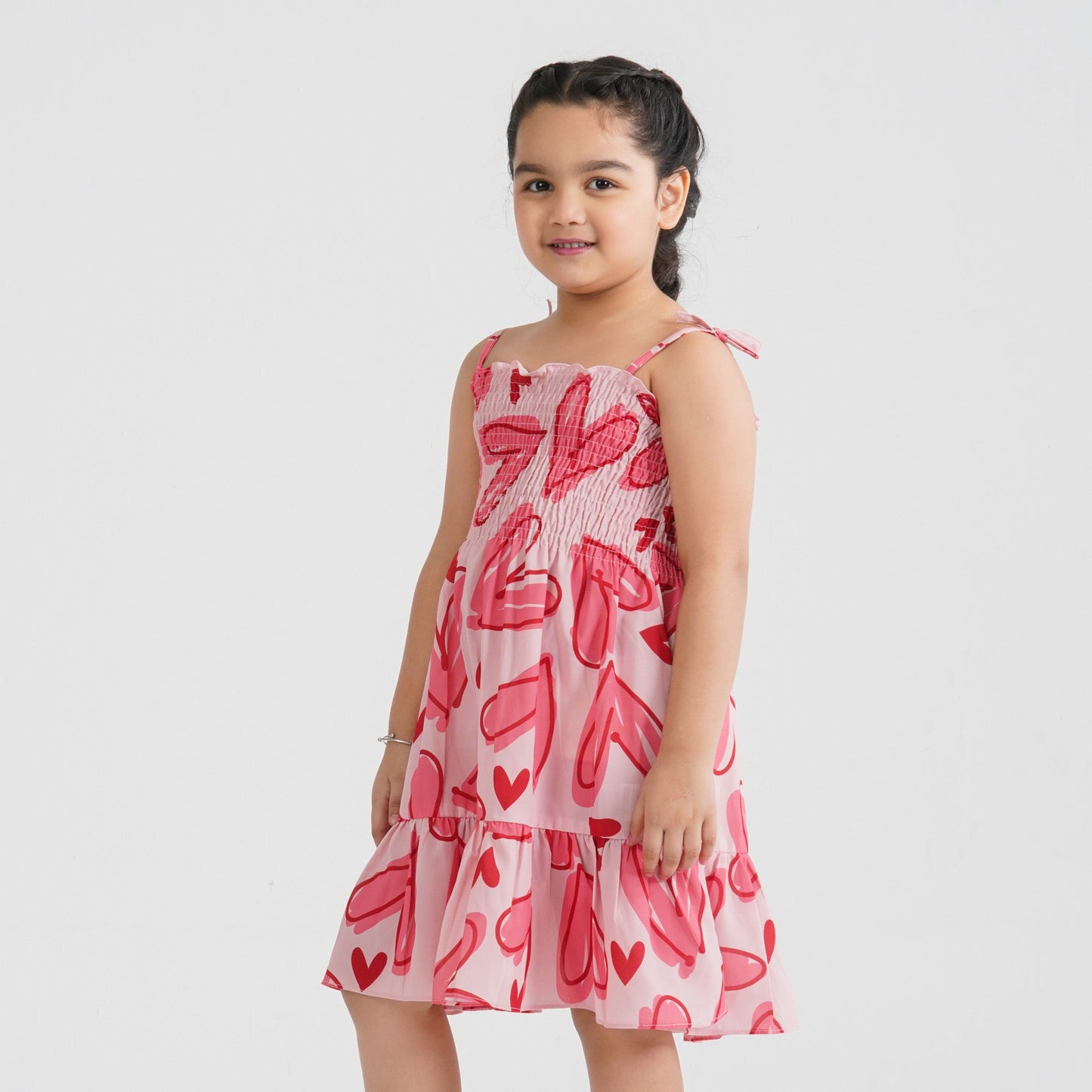 Baby Girl’s Pink Cotton Blended Dress