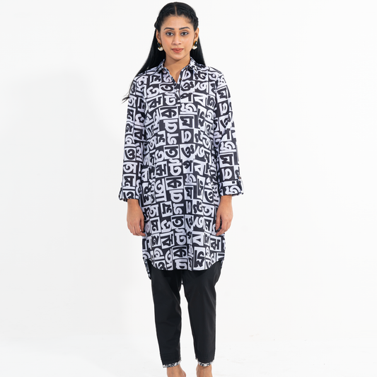 Ladies Tunic- White Black