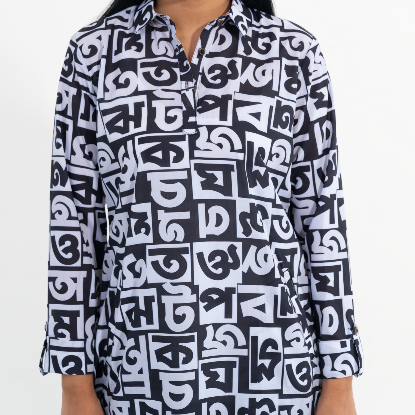 Ladies Tunic- White Black