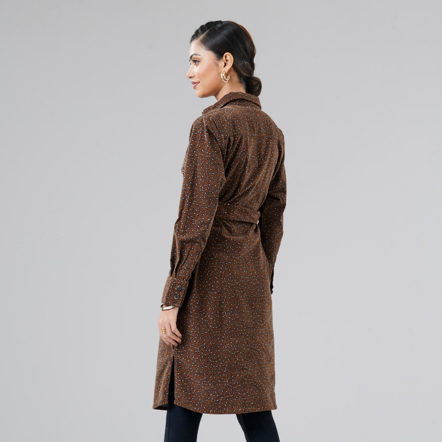Womens Brown Cord Dress