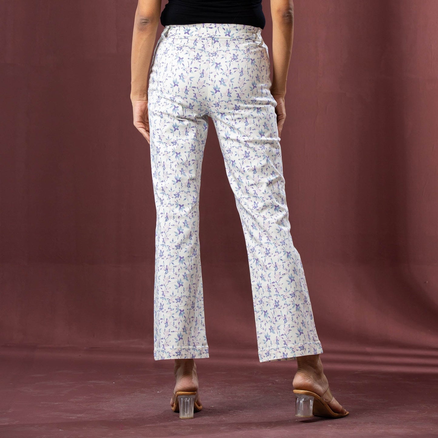 Womens Pant-White/Purple