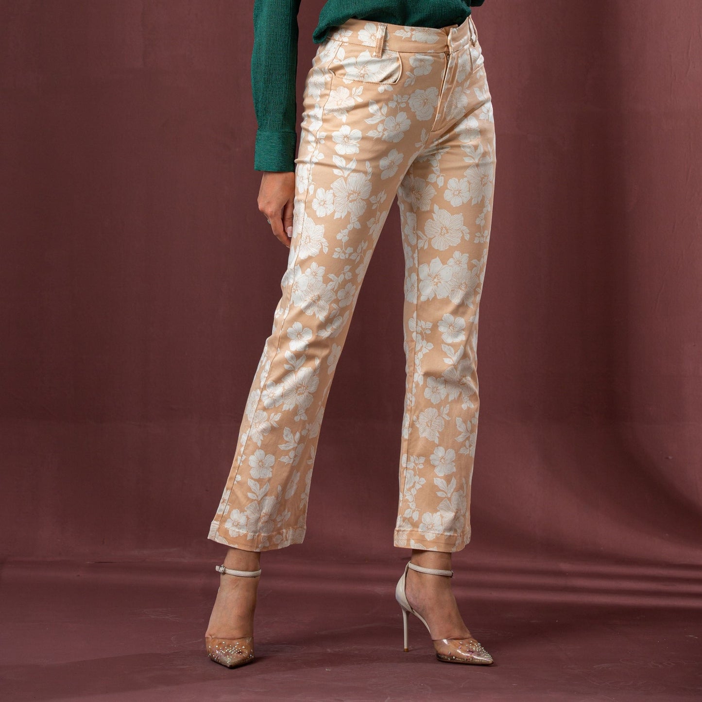 Womens Pant-White/Peach