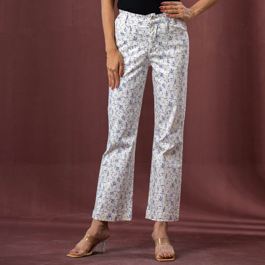 Womens Pant-White/Purple