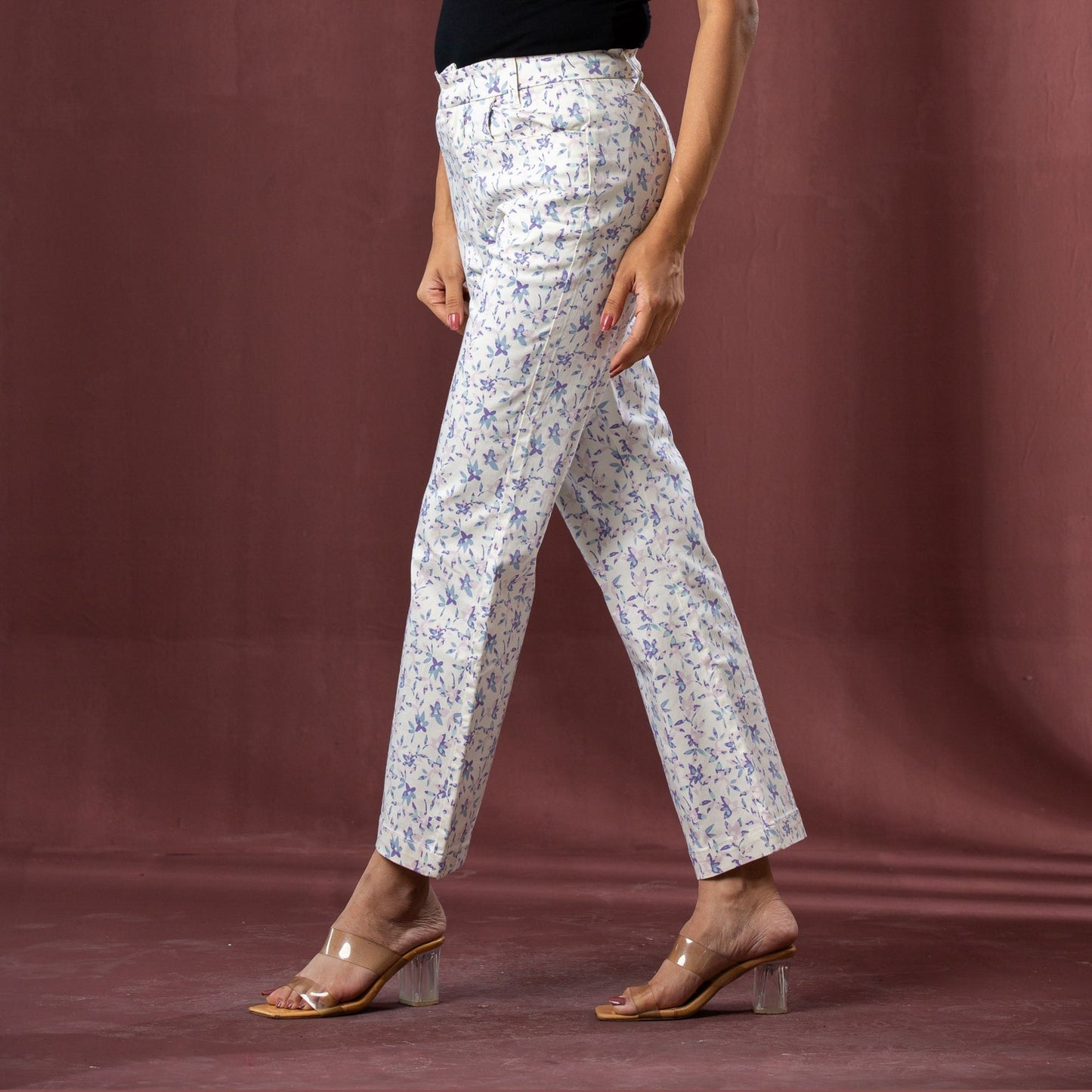 Womens Pant-White/Purple