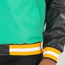 Load image into Gallery viewer, Mens Green &amp; Black PU Jacket
